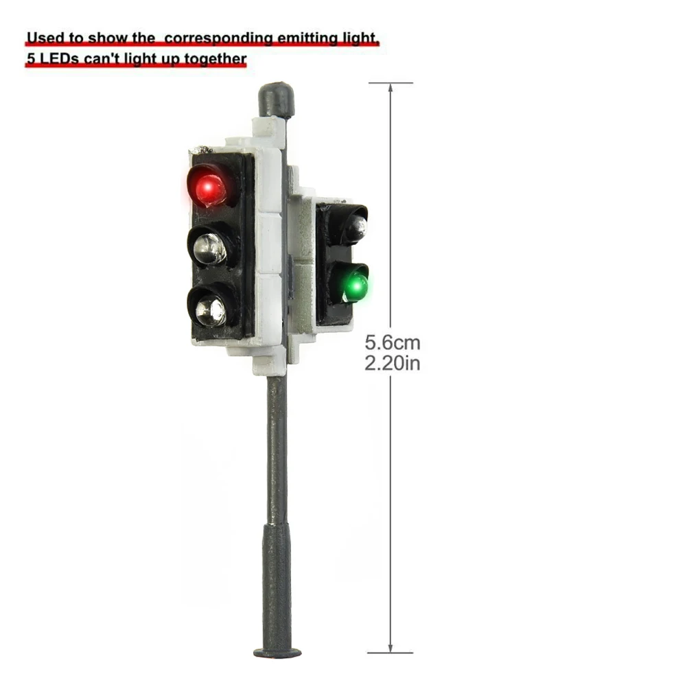 3 Pcs Rail Traffic Lights 3V 20mA Gauge 00 H0 With Pedestrian Lights And LEDs Vehicle 1:72 Building Layout Yard Garden Decor