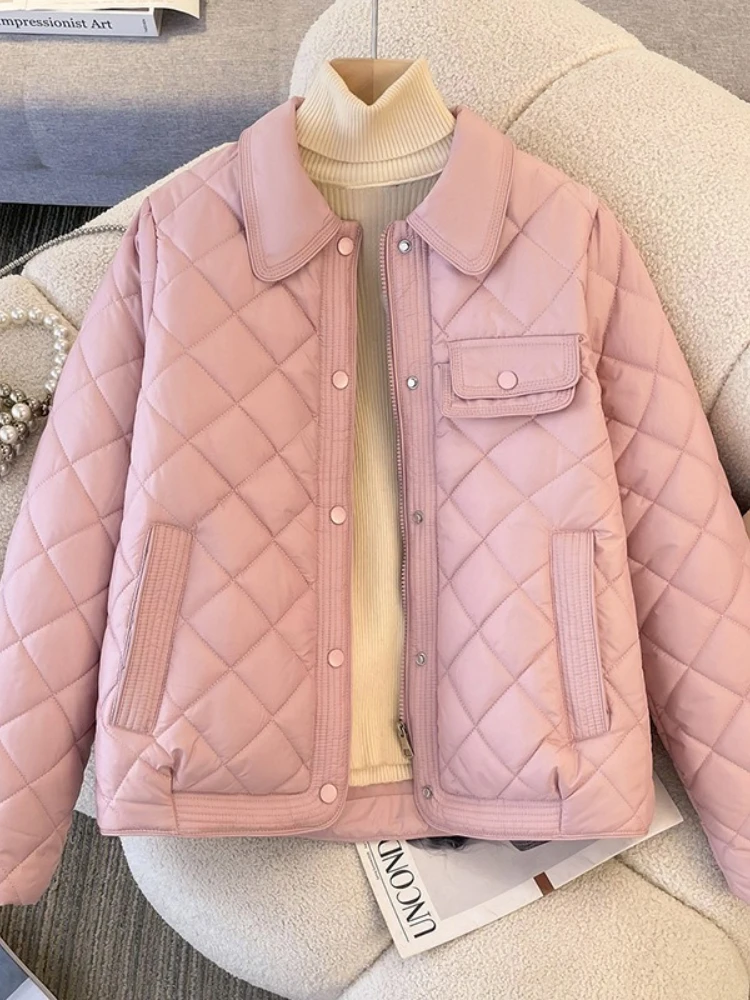 Novità in autunno inverno giacca corta in cotone moda donna sciolto casual caldo piumino capispalla temperamento colore puro femminile