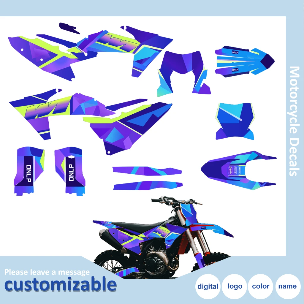 Graphics Stickers For KTM EXC EXC-F 2024 2025 2026  SX SXF 2023-2025 200 250 300 350 450 500 Holographic Chrome BackgroundDecals