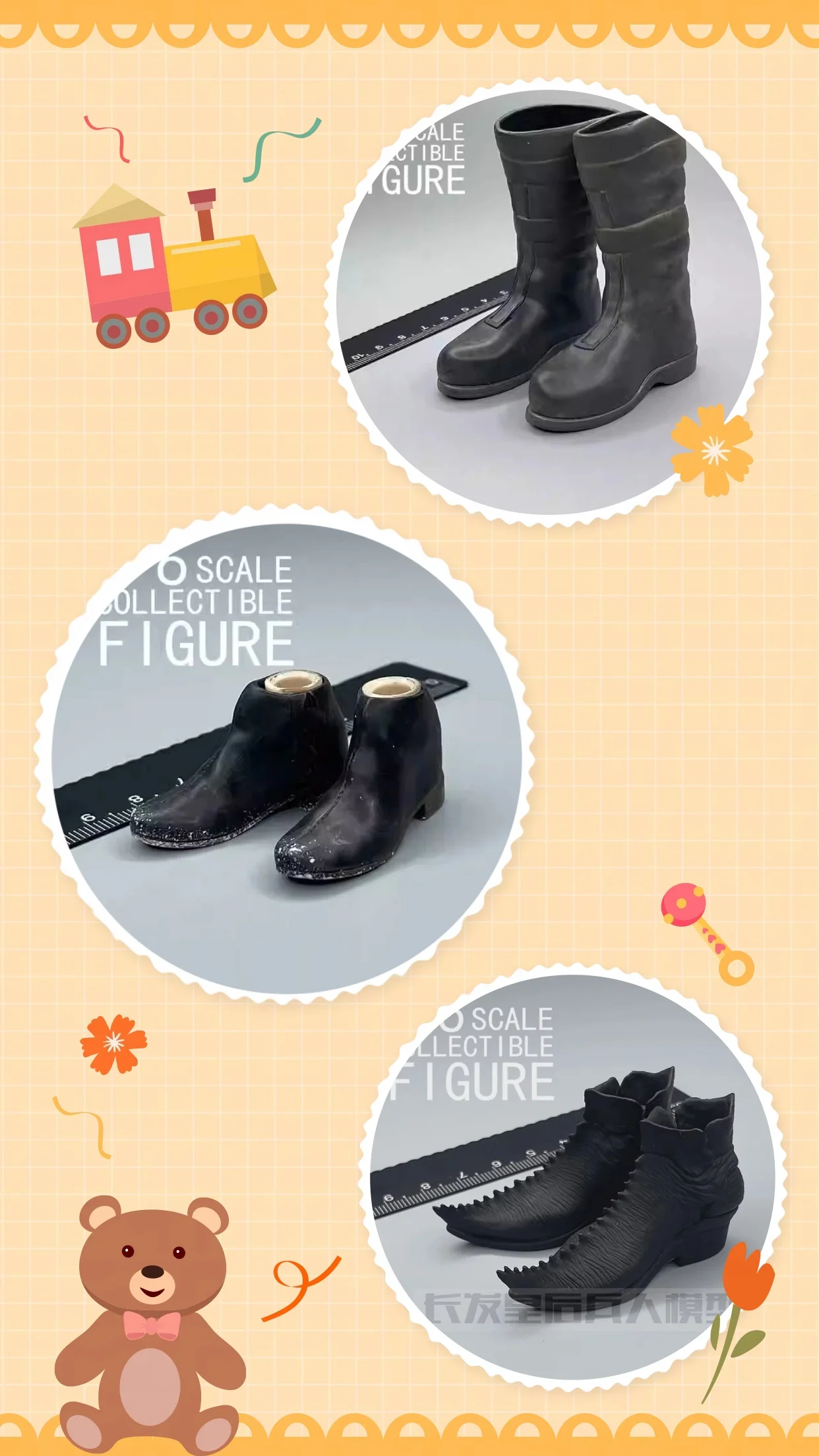 

3AToys Threezero 1/6 Scale Soldier Dark Gray High Boots Black Vintage-style Short Boots Alien Boots For 12'' Action Figure Model