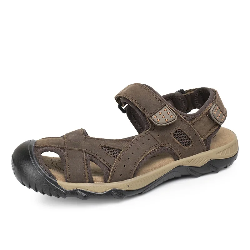 Neue Mode Sommer Freizeit Strand Männer Schuhe hochwertige lässige echte Leders andalen Outdoor Herren Sandalen große Größe 38-48