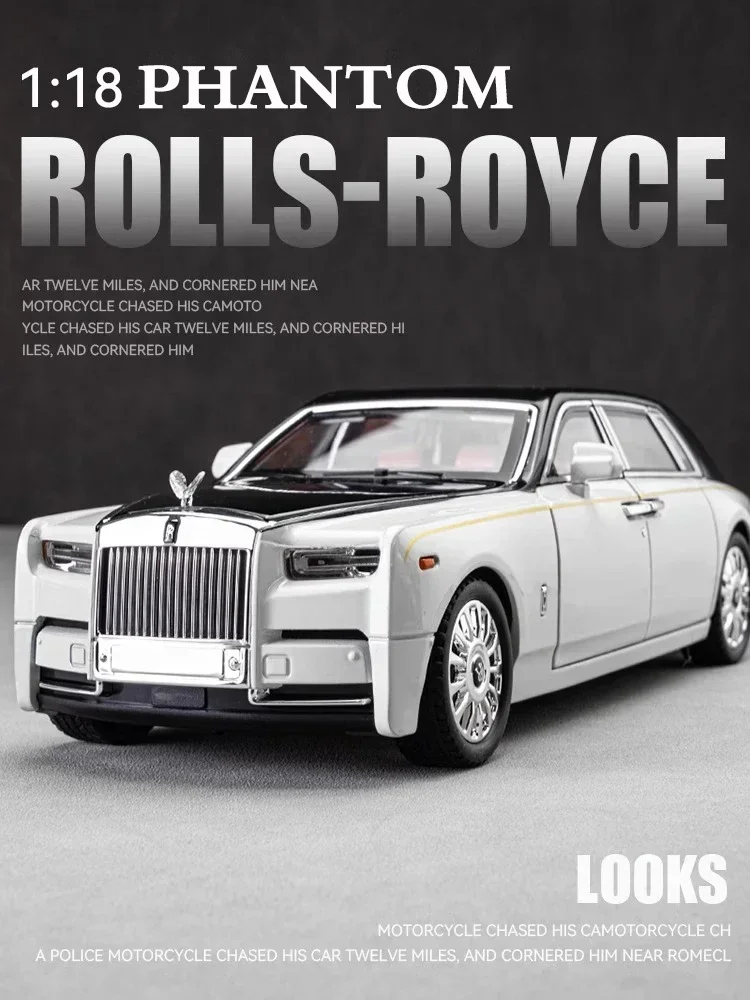 1:18 Rolls Royce PHANTOM High Simulation Diecast Metal Alloy Model car Sound Light Pull Back Collection Kids Toy Gifts G6