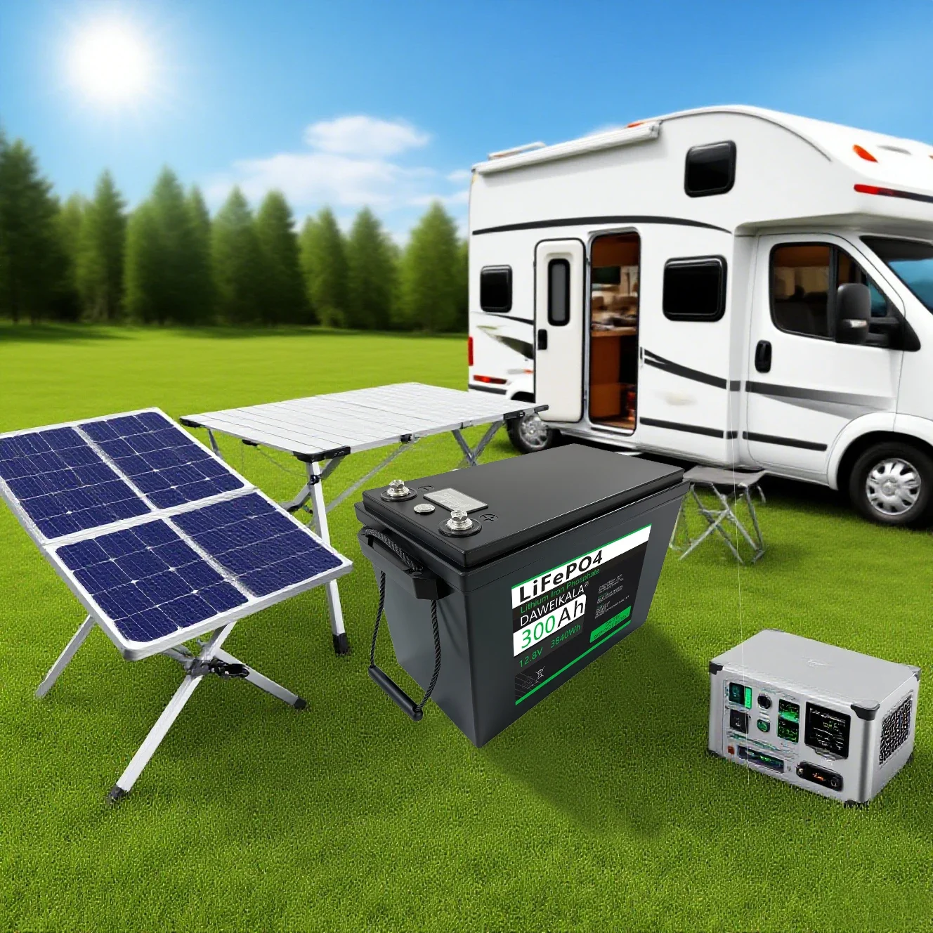 بطارية LiFePO4 100Ah 12V/24V 12V 200Ah 300Ah ليثيوم مع BMS محسن 8000-15000 دعم الدوائر العميقة في السلسلة/المتوافقة #4