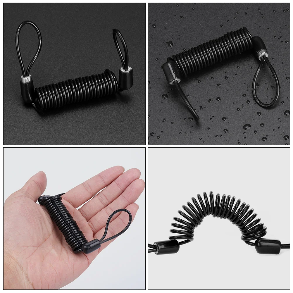 4Pcs Robust Bike Lock Cable Anti Theft Spring Rope with Reminder Function for Motorcycle Brake Disc Safety Lock