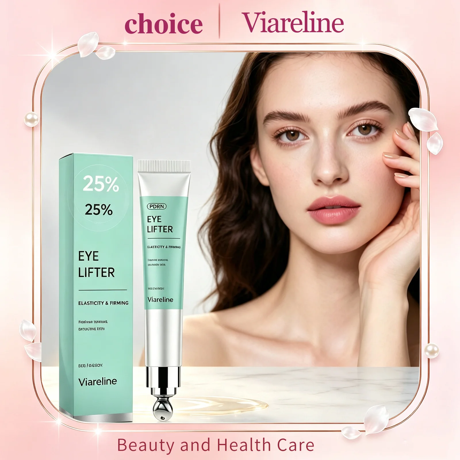 Viareline PDRN Eye Cream Revitalizing Massage Eye Cream Nourish Firming Reduce Fine Lines Lightweight Moisturize Eye Care Cream