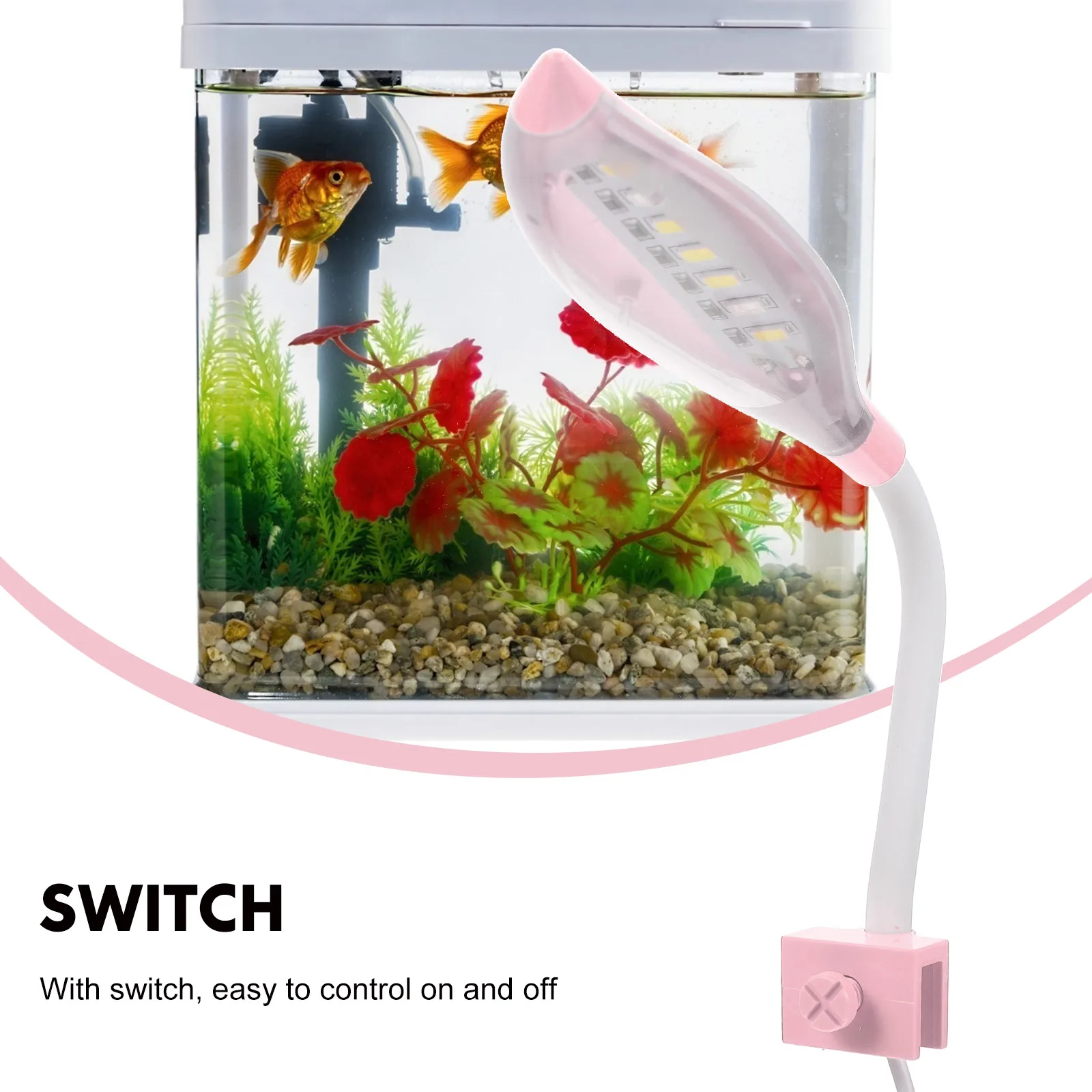 

3W 7-Led Clip On Fish Tank Light Flexible Aquarium Lighting Tool Built-In Switch Clamp Lamp For Aquatic Plants Led