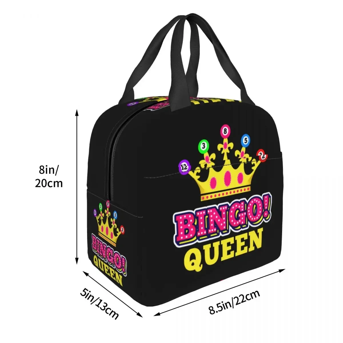 Bingo Queen lancheira impermeável para mulheres, refrigerador térmico, comida isolada lancheira de trabalho de escritório, sacolas de piquenique reutilizáveis