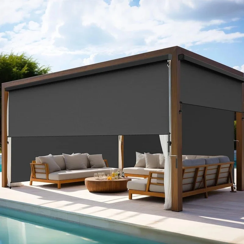 OEM Aluminum Bioclimatic Outdoor Pergola Motorized Louver Roof IP65 Waterproof Windproof Eco-Friendly Shade Structure