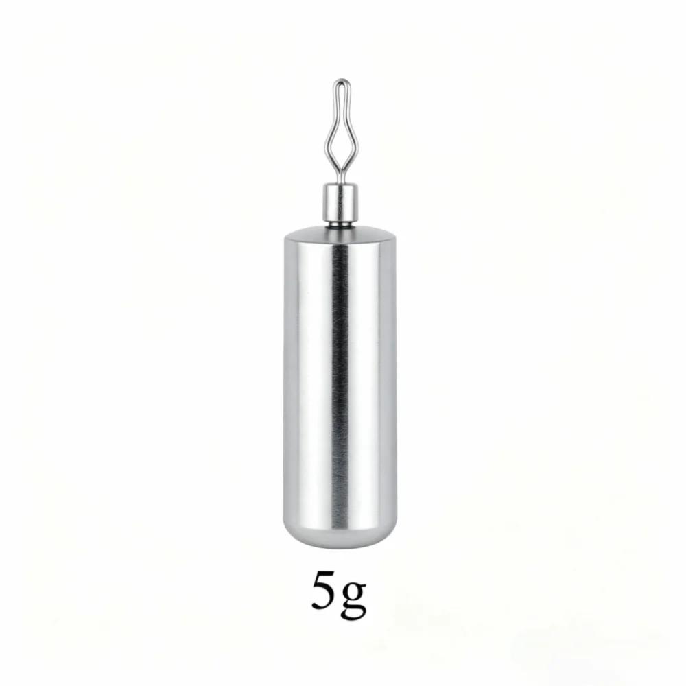 Anti-Hanging Drop Shot Fishing Sinker Slide Fishing Lead Inverted Column Shaped Drop Shot Weights Rotating Splayed Ring