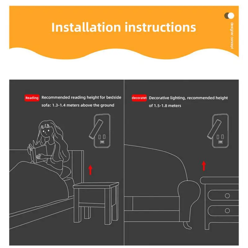 Imagem -06 - Projetores Led Ajustáveis com Interruptor Carregamento Usb Lâmpada de Parede de Cabeceira Iluminação Interior Leitura Sconce Lamp 220v