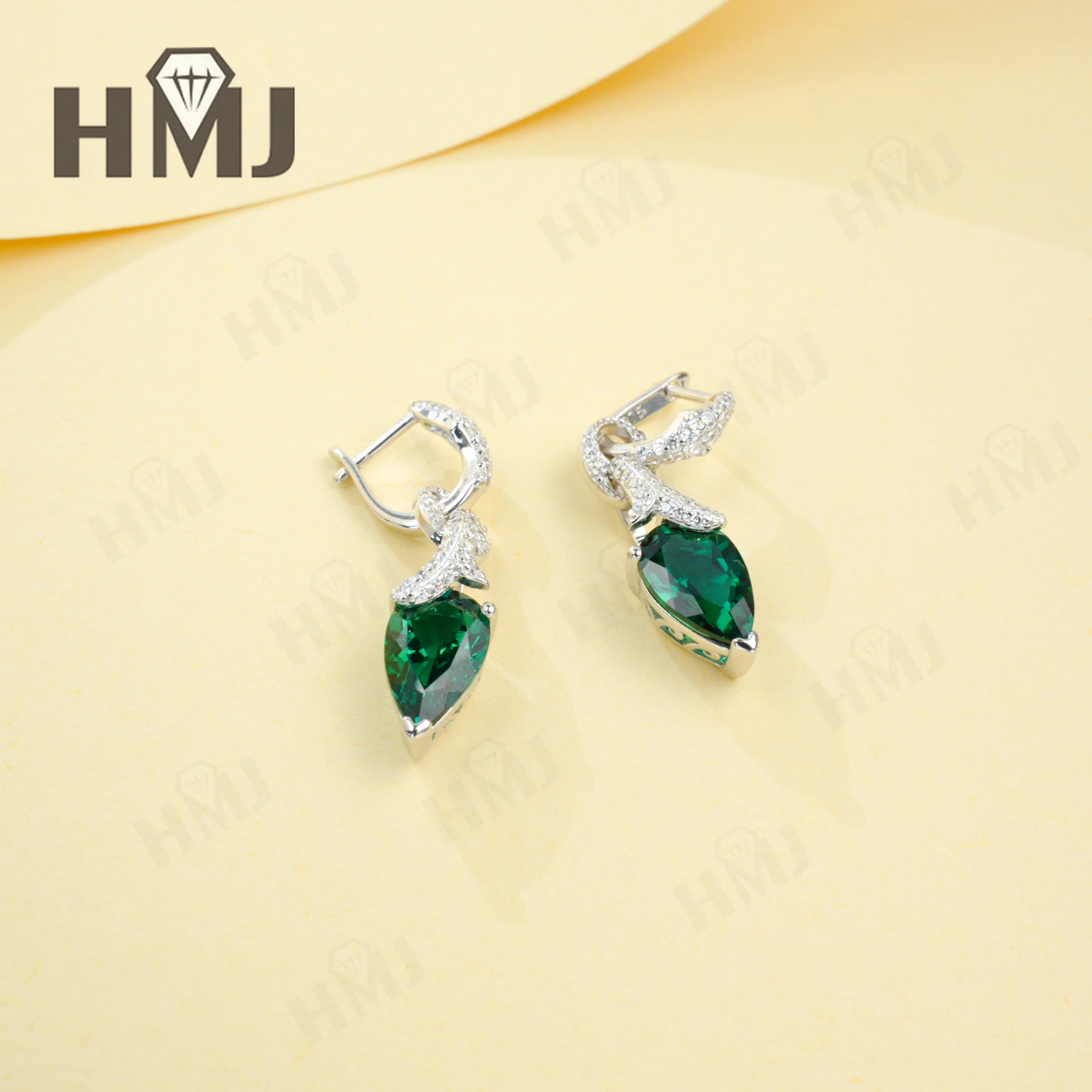 إسقاط أقراط مع 3.5-5.8CT الكمثرى روبي الياقوت كولومبيا S925 مزاجه الأقراط الطويلة للنساء حفلة خطوبة هدية الحلي #4