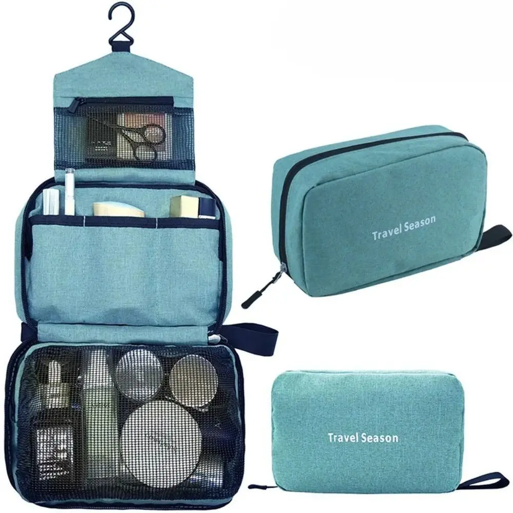 Foldable Hanging Toiletry Bag Large Capacity Hanging Hook Men Makeup Case Portable Wet and Dry Travel Cosmetic Bag