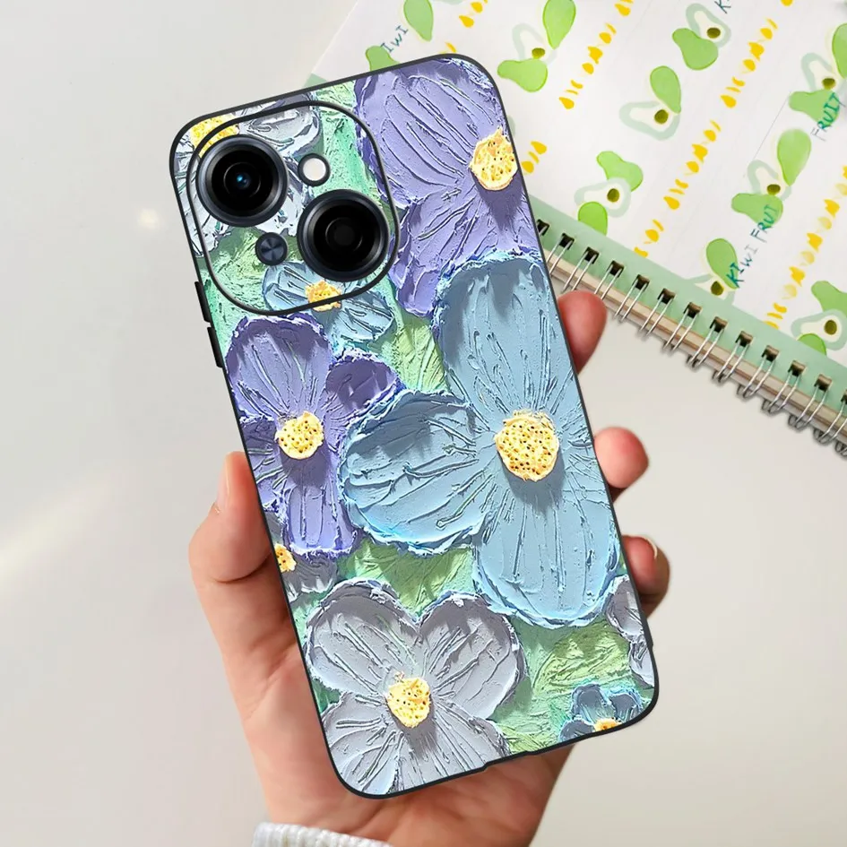 For Phone Case Tecno Spark Go 1 Cover 2024 Popular Flower Soft Silicone Back Protective Cover For Tecno Spark Go 2025 Pop 9 Etui