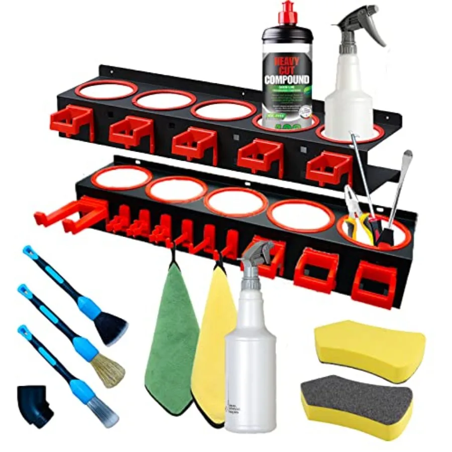 

Настенный держатель для распылителей (2 шт.), органайзер для хранения бутылок в гараже, для инструментов по уходу за автомобилем и детализации, Abras