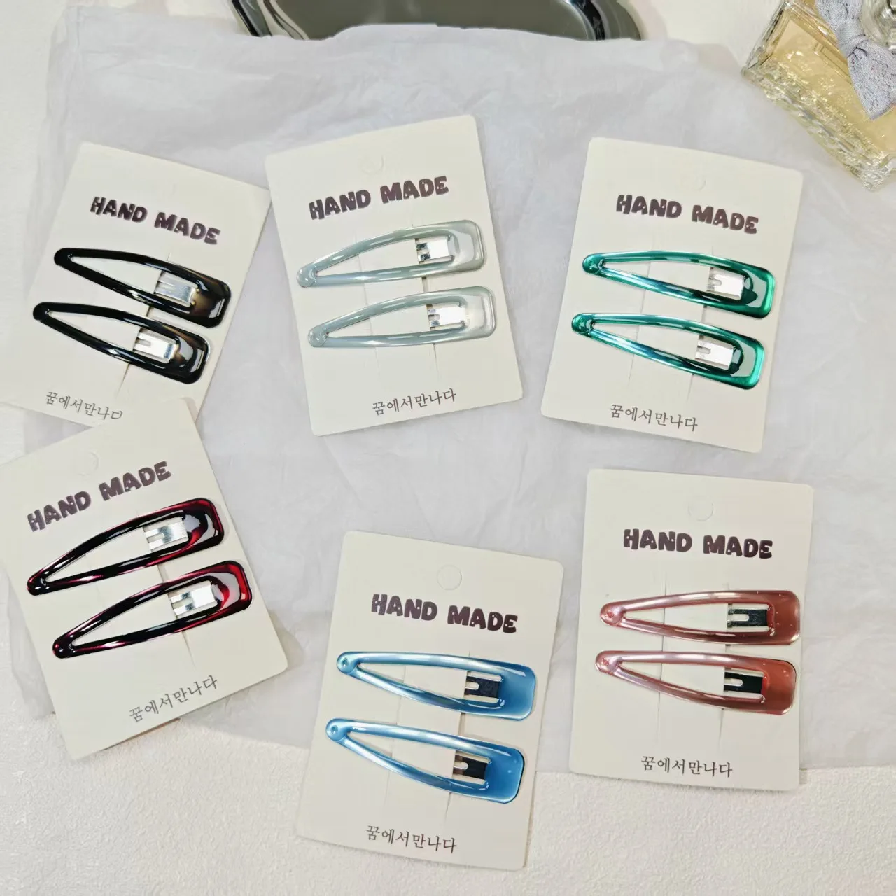 Korean New Color Dripping Oil Water Drop BB Clip Bangs New Children's Fashion Simple Sweet and Spicy Hairpin Edge Clip