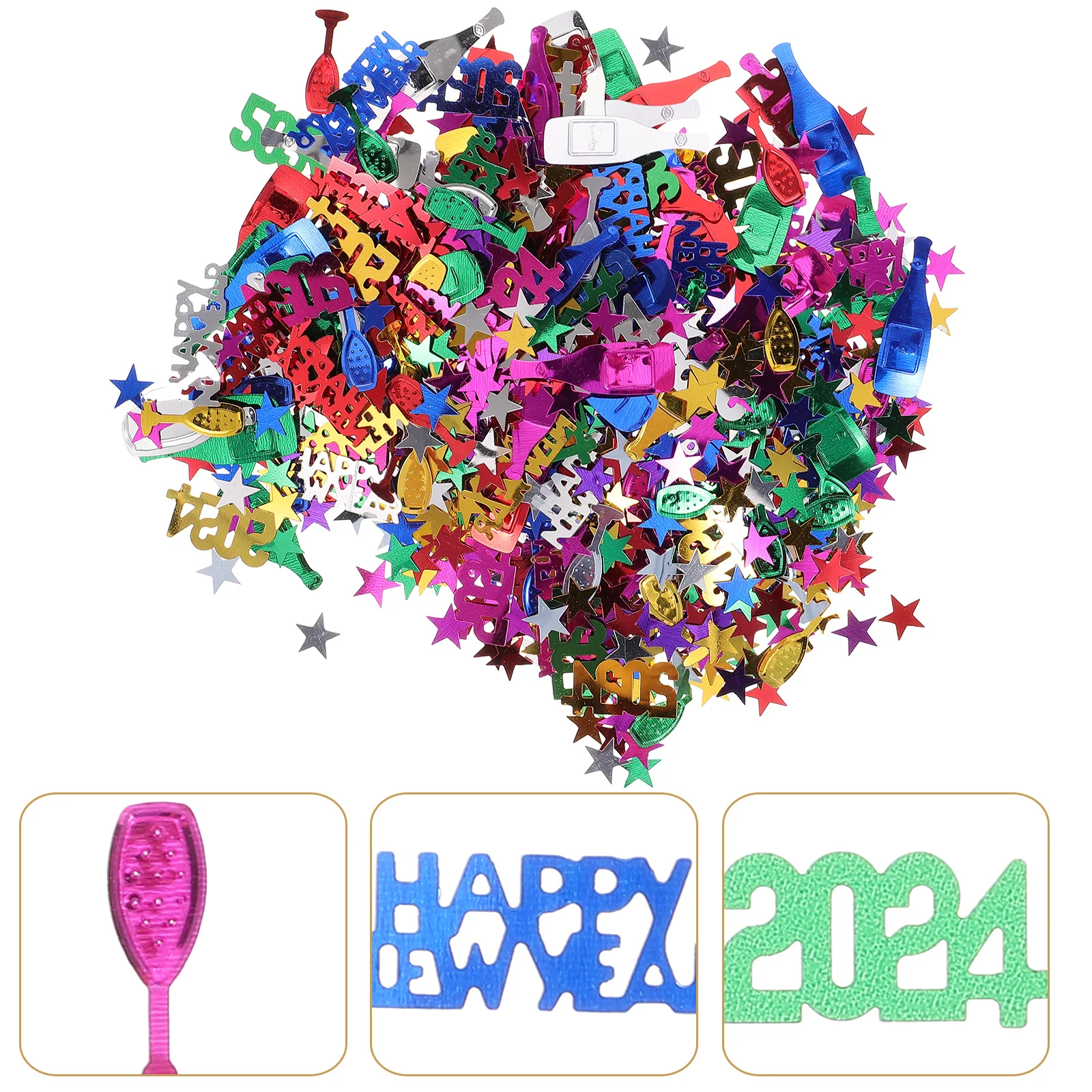 

1 Bag 2024 New Year Party Decorations Table Scatters Glitter Confetti Festive Celebration Supplies Multifunctional Diy Craft