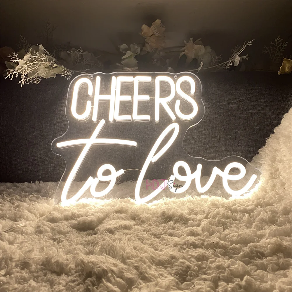 

Светодиодный неоновый знак Cheer Sign To Love, персонализированные Светодиодные ночные светильники, вывеска для свадебного декора, вывеска, неоновые светильники, декор для комнаты и стен