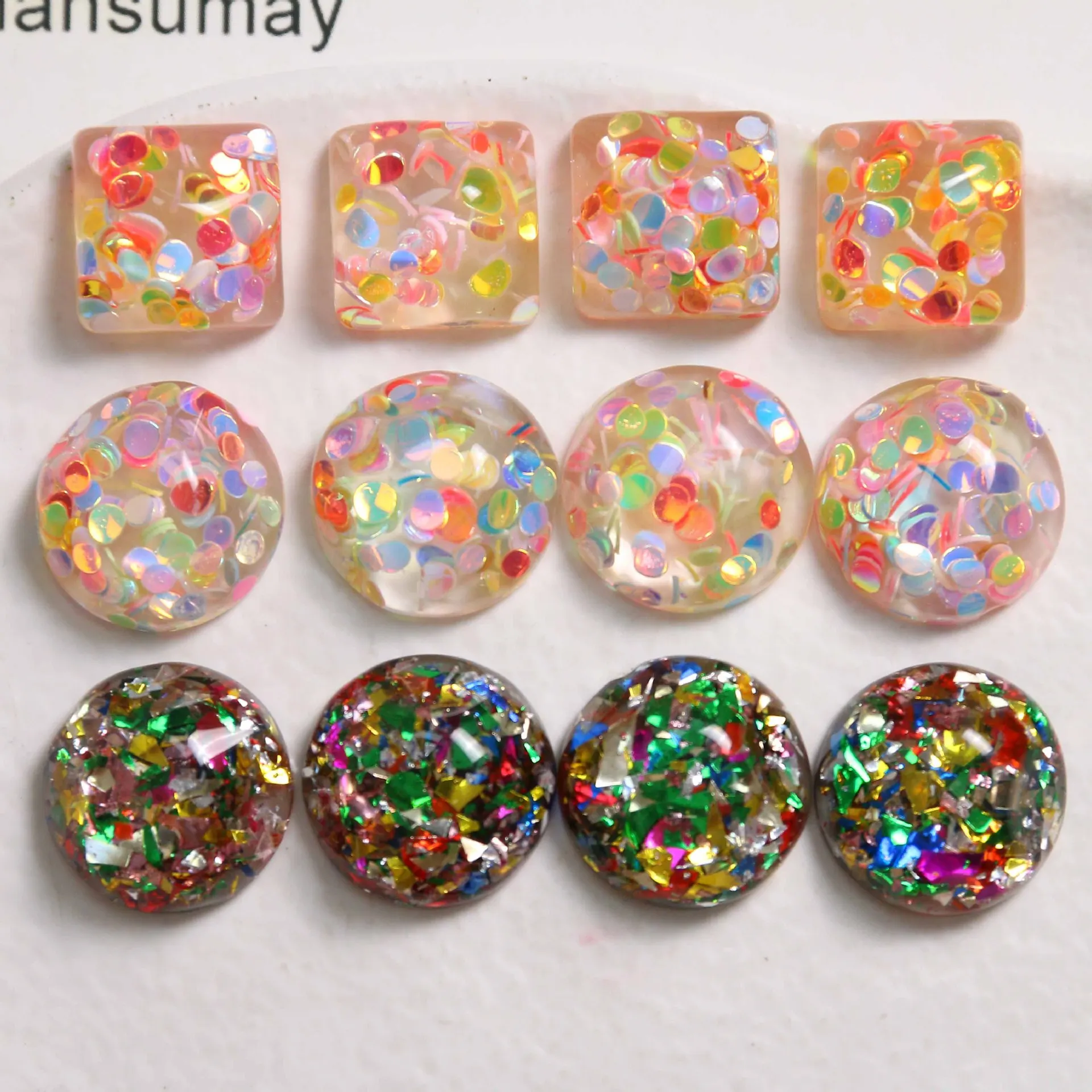 5pcs Fariy Transparent Sequins Resin Flatback for Jewelry Making DIY Earring Material Headwear Charms Scrapbooking Embellishment