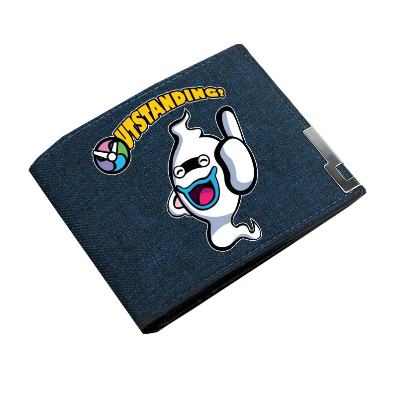 Anime Game  Yo-kai Watch Wallet Boy Gril Cartoon Coin Purse Teenager Canvas Wallet Casual Cash Holder Bi-Fold Short Wallet