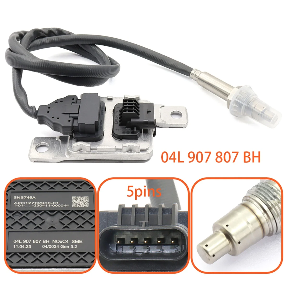 A22P_04L 907807 Sensore di ossido di azoto BH per Volkswagen Passat Skoda Nox Sensor