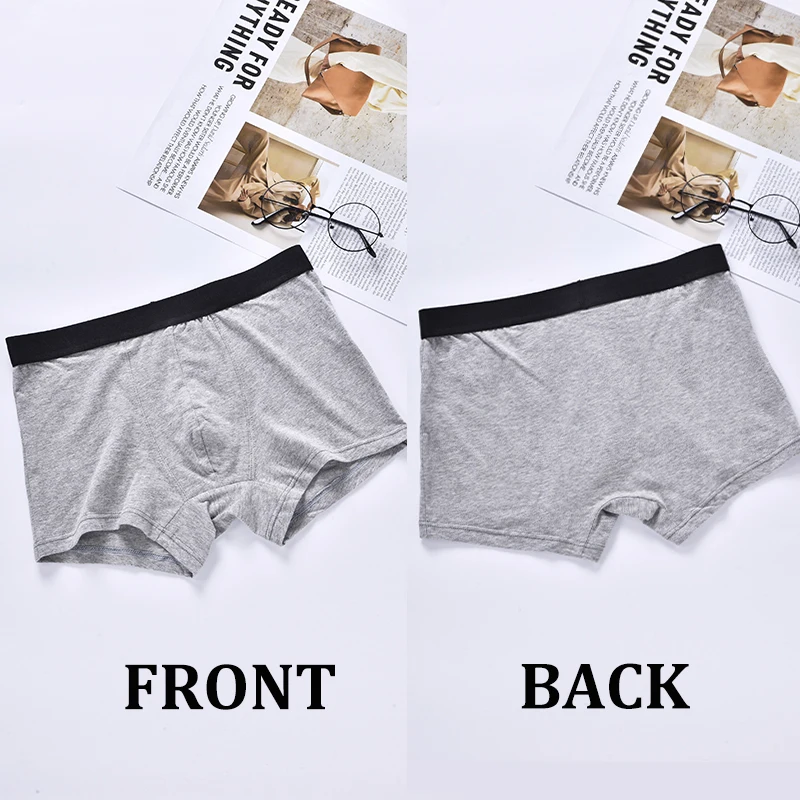 FARDLY 4PCS Solid Color Cotton Men'S Panties Penetration Boxers Man Men Sexy TоY Mens Comfortable Breathable Underpants