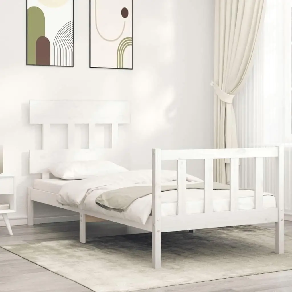 Bed Frame without Mattress for White 100x200 cm Solid Wood Pine