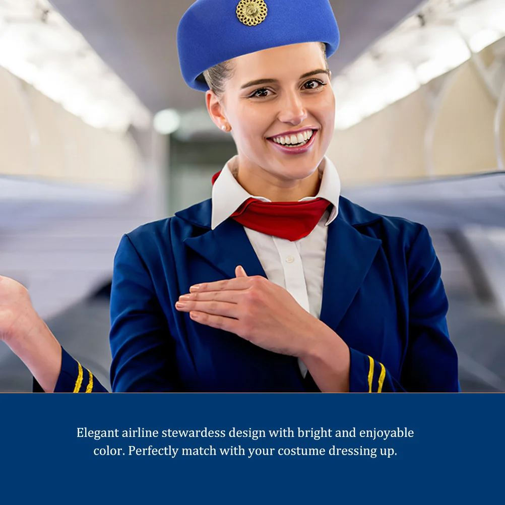 

Берет для выступлений, шляпа стюардессы, 2 шт., кепка стюардессы для косплея, униформа авиакомпании, реквизит, удобная фетровая шляпа, поставка для выступлений