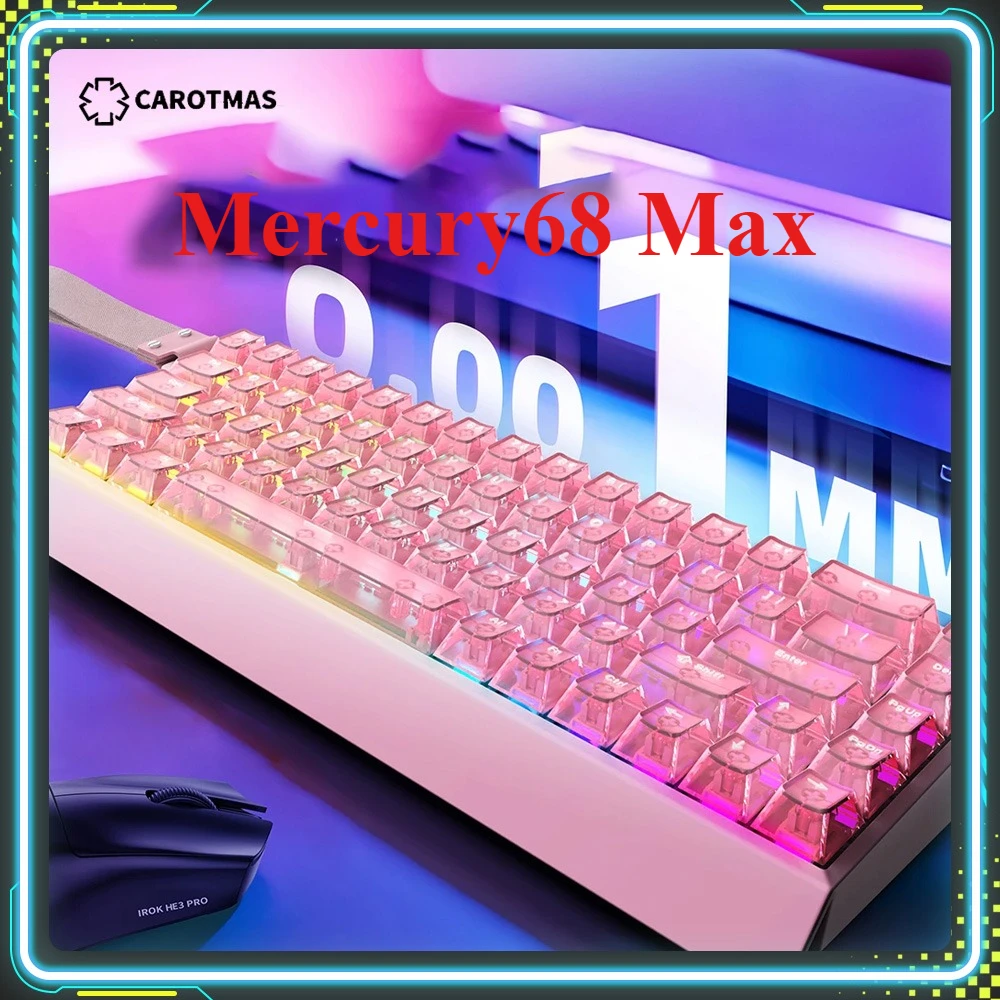

IROK Carotmas Mercury68 Max Магнитный переключатель Игровые клавиатуры 8K RT0,001 мм с низкой задержкой Пользовательская проводная механическая клавиатура ПК Подарки