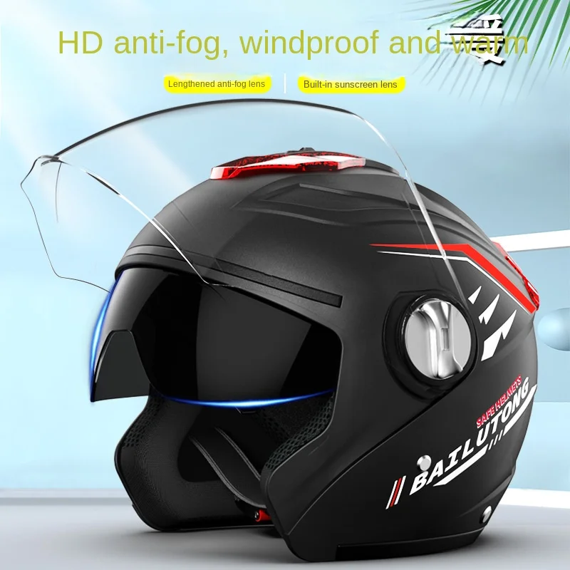 

Dual Lens Motorcycle Helmet Men Motorcycle Half Helmets Riding Capacete De Moto Motocross Helmets