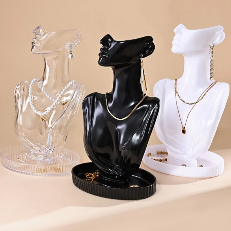 Stylish Jewelry Display Rack Mannequin Shaped Necklaces Practical Earrings/Necklace Holder for Jewelry Enthusiasts