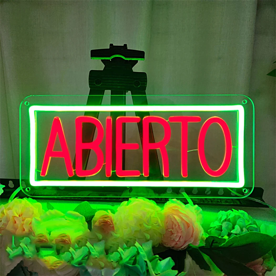 LED Abierto Neon Sign Light Spanish Open Neon Signs for Coffee RetailShop Tore Wall Disco Club Bar Restaurant Open Night Light