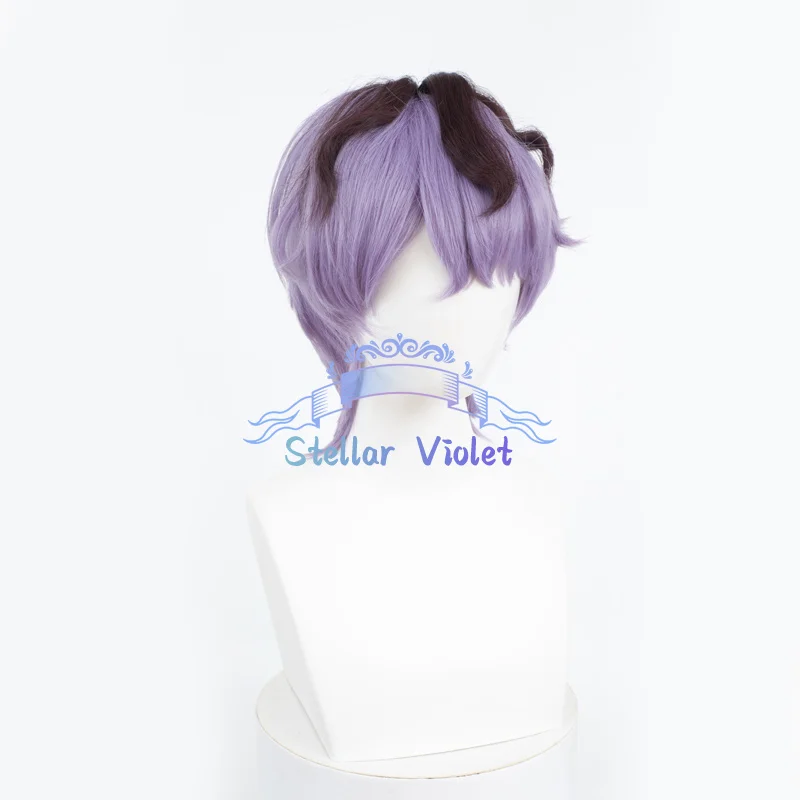 أنيمي IB غاري شعر مستعار تأثيري الأرجواني البني 30 سنتيمتر الشعر القصير مقاومة للحرارة الاصطناعية الشعر أنيمي شعر مستعار للحفلات + غطاء شعر مستعار