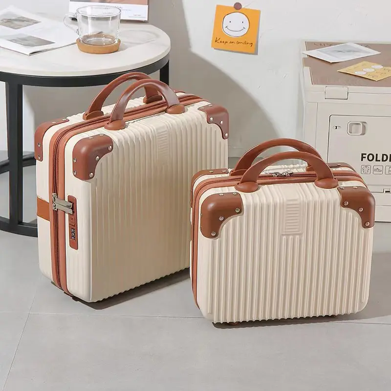 Small Luggage Suitcase for Women Lightweight Boarding 14-inch Mini Storage Cosmetic Case Portable Simple Large Capacity