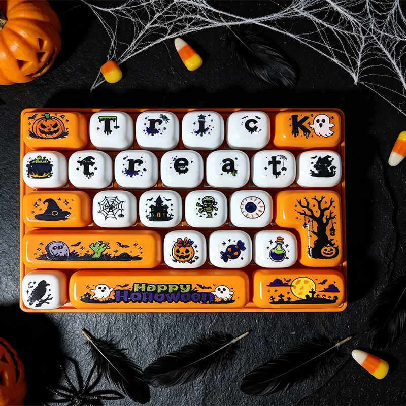 26 Tasten Halloween-Tastatur-Klicker-Schlüsselanhänger, Cartoon-Stressabbau mit Klickgeräusch, Rucksackanhänger, Partygeschenk für Erwachsene – Detail 5