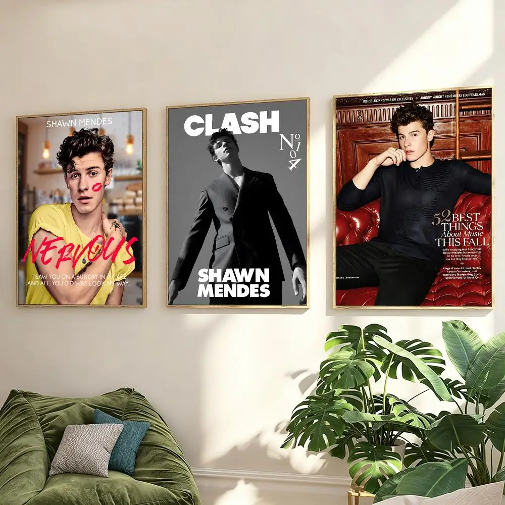 Celebrity Shawn Mendes Poster Poster Minimalist Decor HD SelfAdhesive Wall Art for Home Café Bedroom Gift Aesthetic Hanging