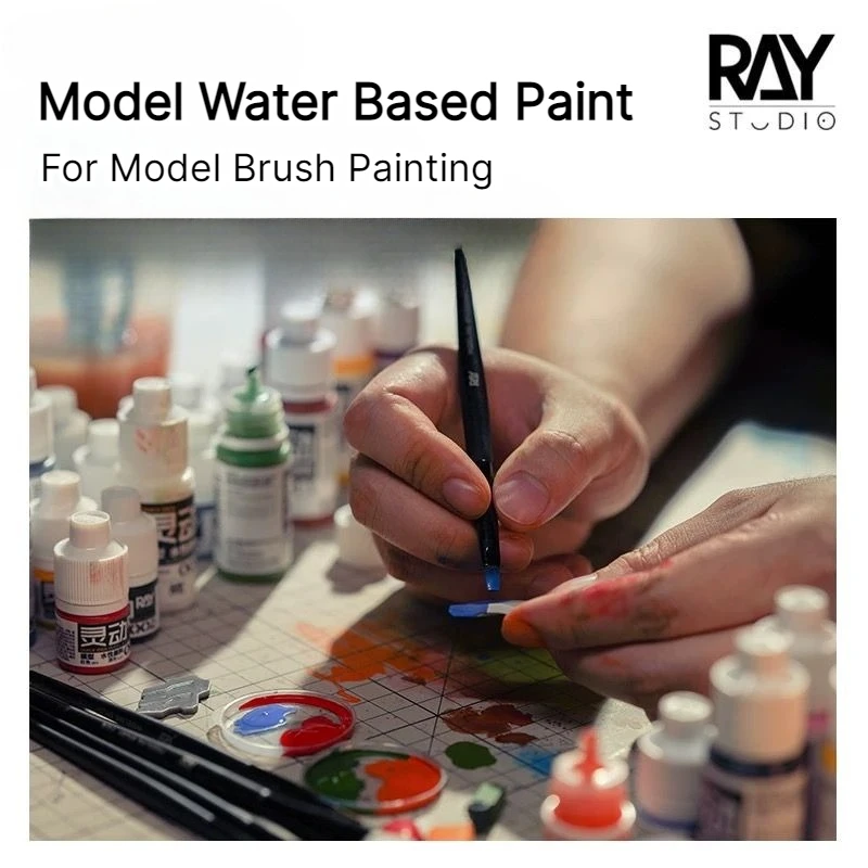 1pcs RAYSTUDIO 18ML Model Coloring Acrylic Water-Based Paint for Gundam Scale Model DIY Hand Painting Pigment Tools