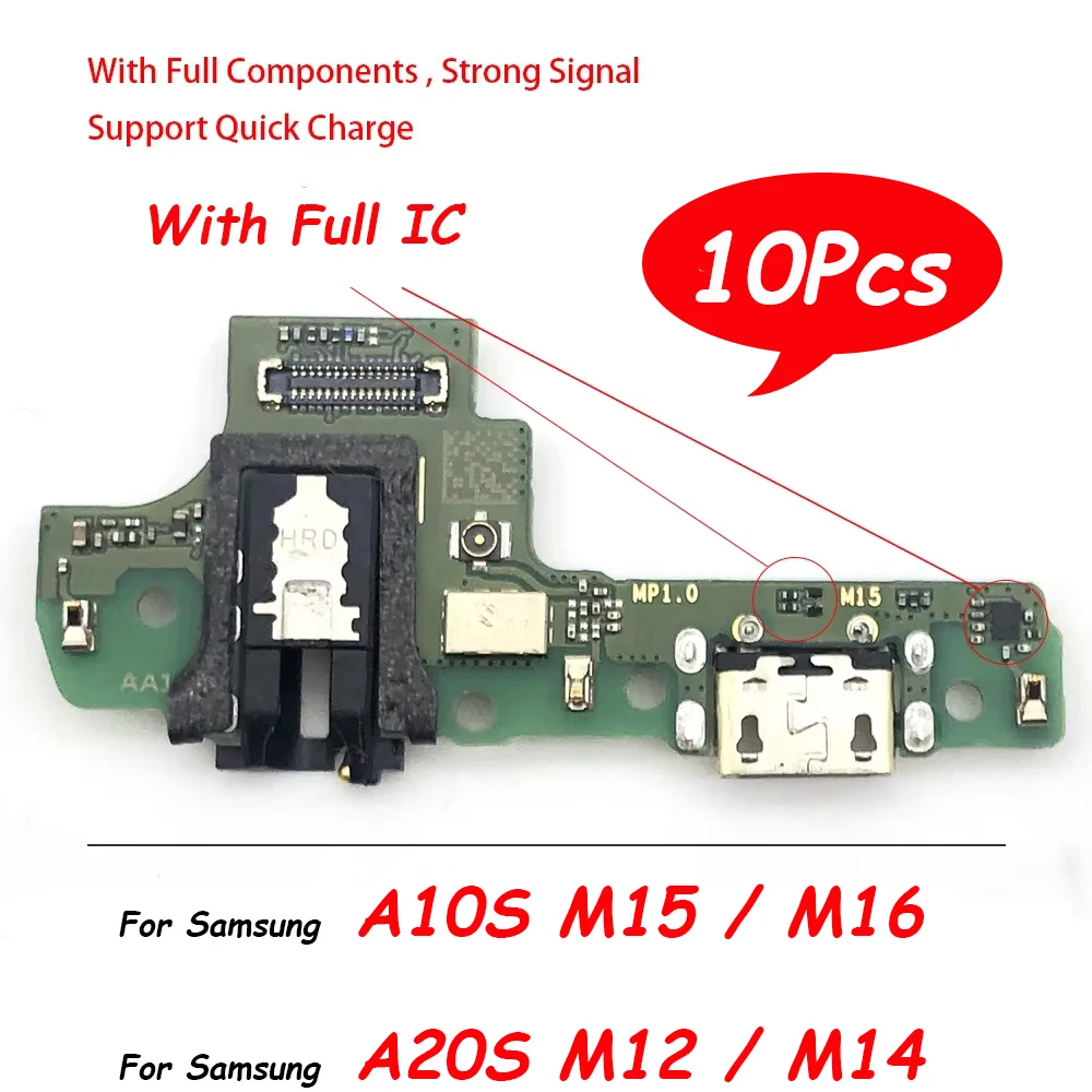 

10Pcs，For Samsung A10S M15 A20S M12 USB Charging Dock Jack Plug Socket Port Connector Charge Board Flex Cable With Microphone