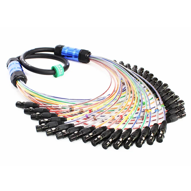 2/4/8/12/16/24-way XLR Audio Multi-core Rainbow Signal Cable Stage Lighting Multi-channel Multi-core Cable (Customizable)