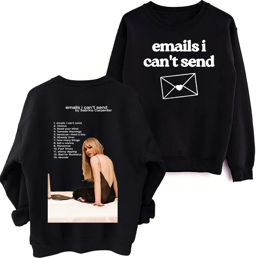 Emails I Can't Send Sabrina Carpenter Sweatshirt Harajuku Round Neck Long Sleeve Oversized