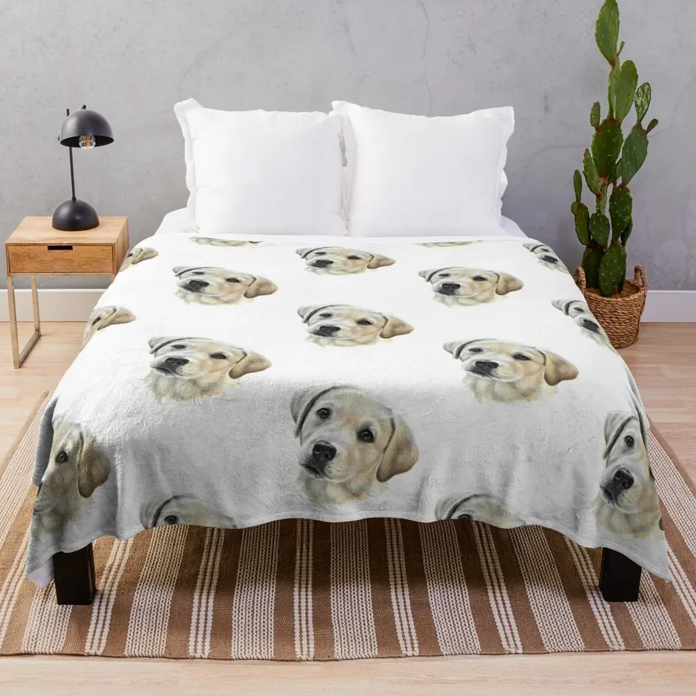 Golden labrador puppy Throw Blanket Summer Dorm Room Essentials Decorative Throw Bed Fashionable Blankets