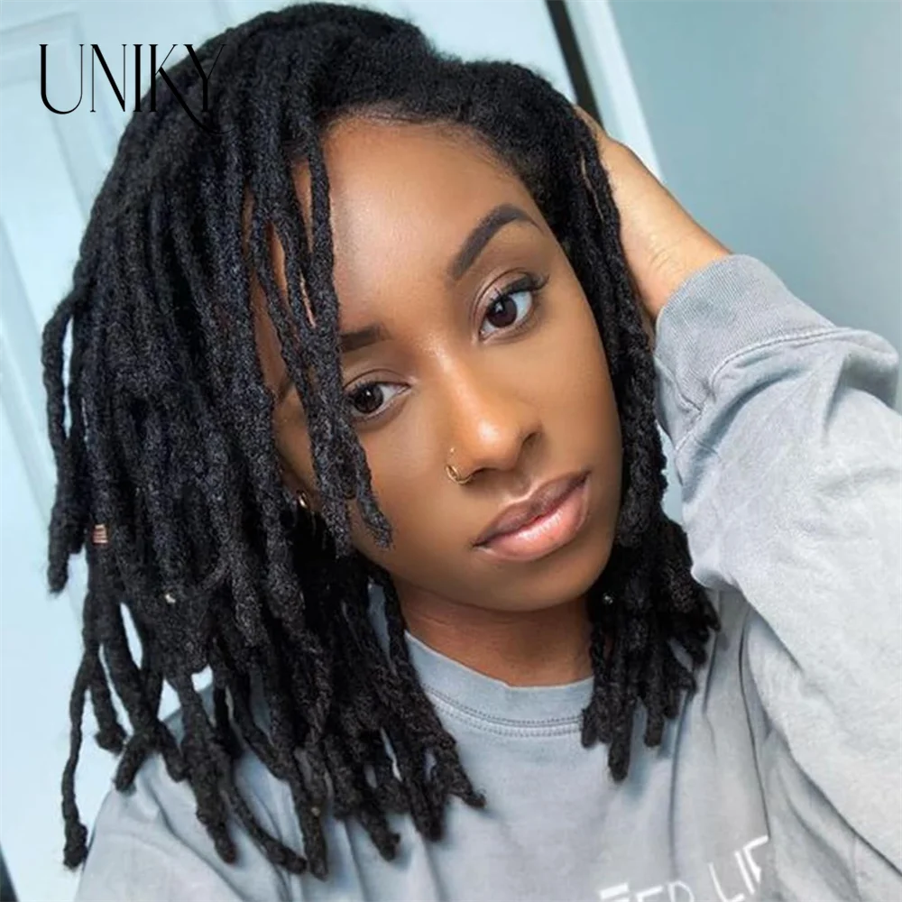 60 brins Extensions de Dreadlock pour hommes/femmes Afro crépus droites 100% cheveux humains à la main Loc Extensions cheveux tresses Crochet