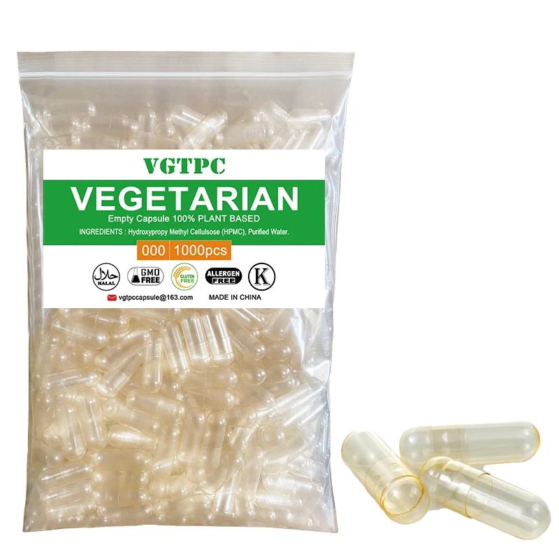 

1000PCS HPMC Separated Capsules 000 00 0 Empty Clear Vegan Capsules Halal Koshore Vegetarian Hollow Hard Capsule