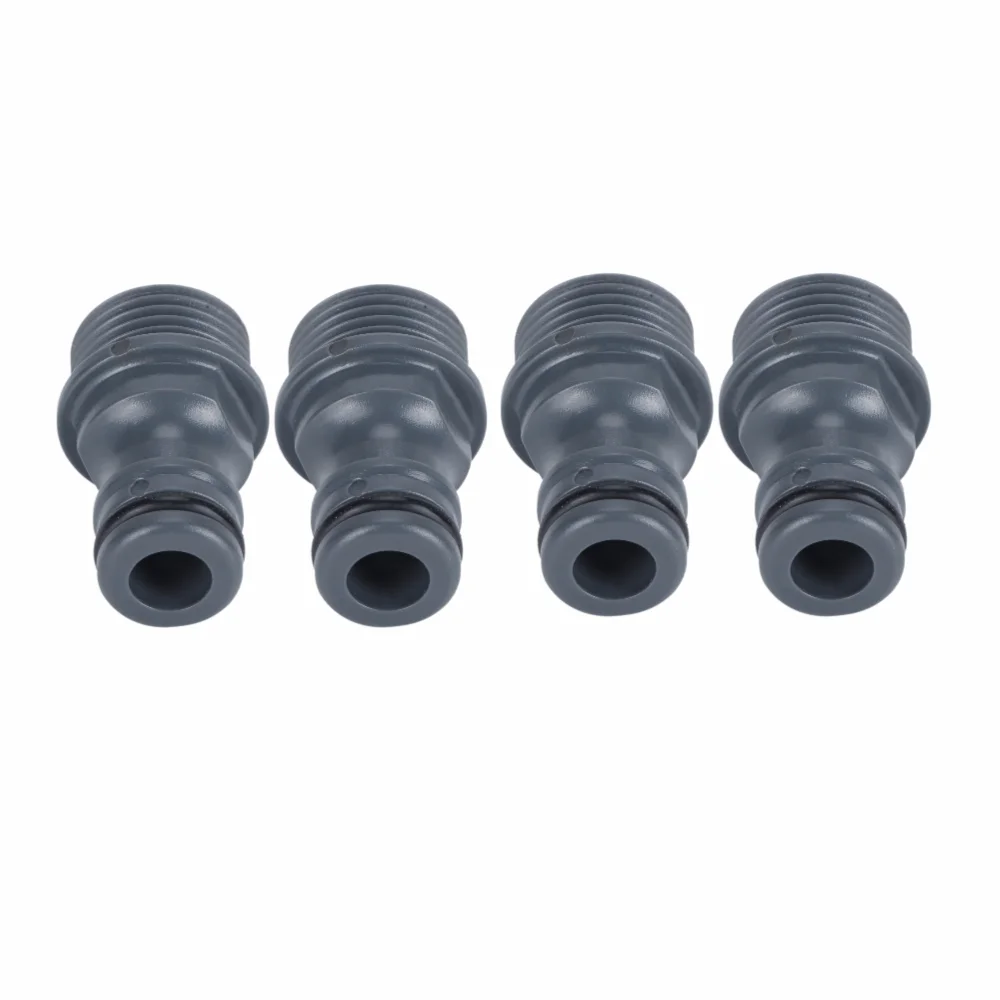 4PCS G1/2 Male Thread Garden Hose Quick Connector Plastic Quick Release Garden Hose Nipple Black Grey Water Hose Connector