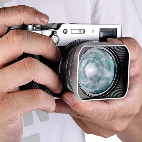 Imagen 2 del producto Parasol cuadrado adecuado para Fuji X100vi VI x100s x100t X100 X100F X100V lente de cámara sin espejo parasol de Metal