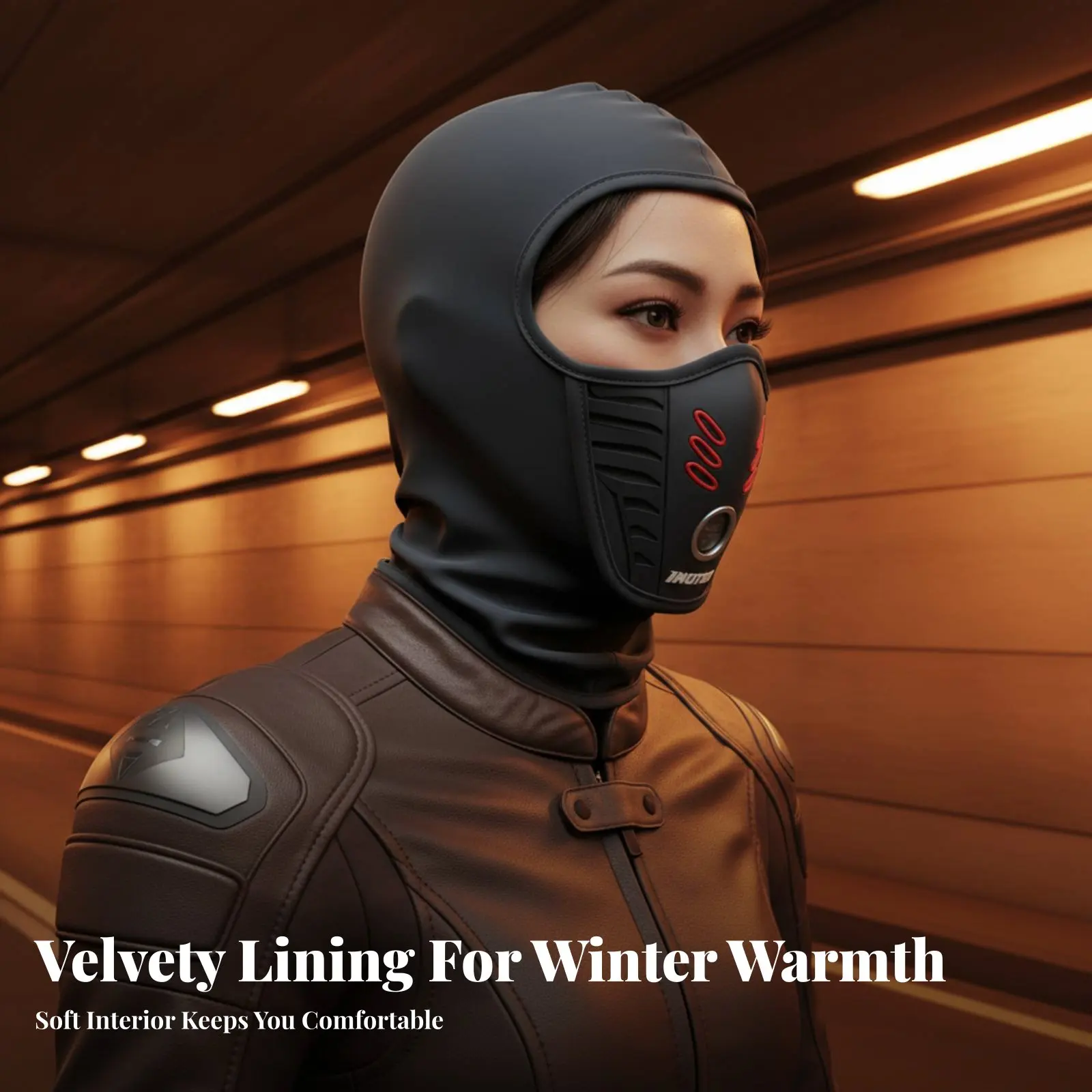 

Balaclava Face Face Covering Windproof Fleece Lined Balaclava Thermal Full Face Cover Thickened Motorcycle Helmet Liner