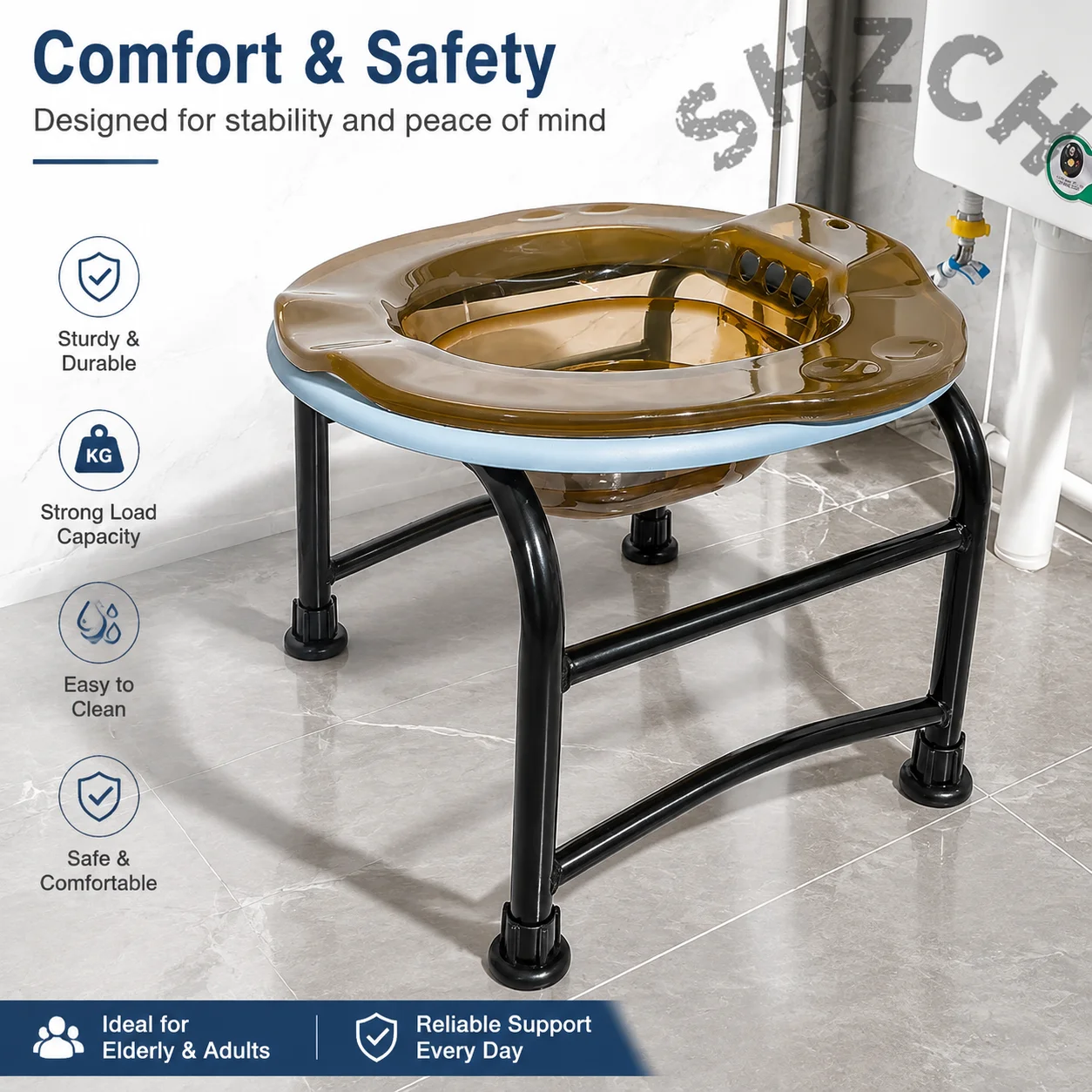 Portable Over-Toilet Sitz Bath Basin for Hemorrhoid Relief and Postpartum Soaking
