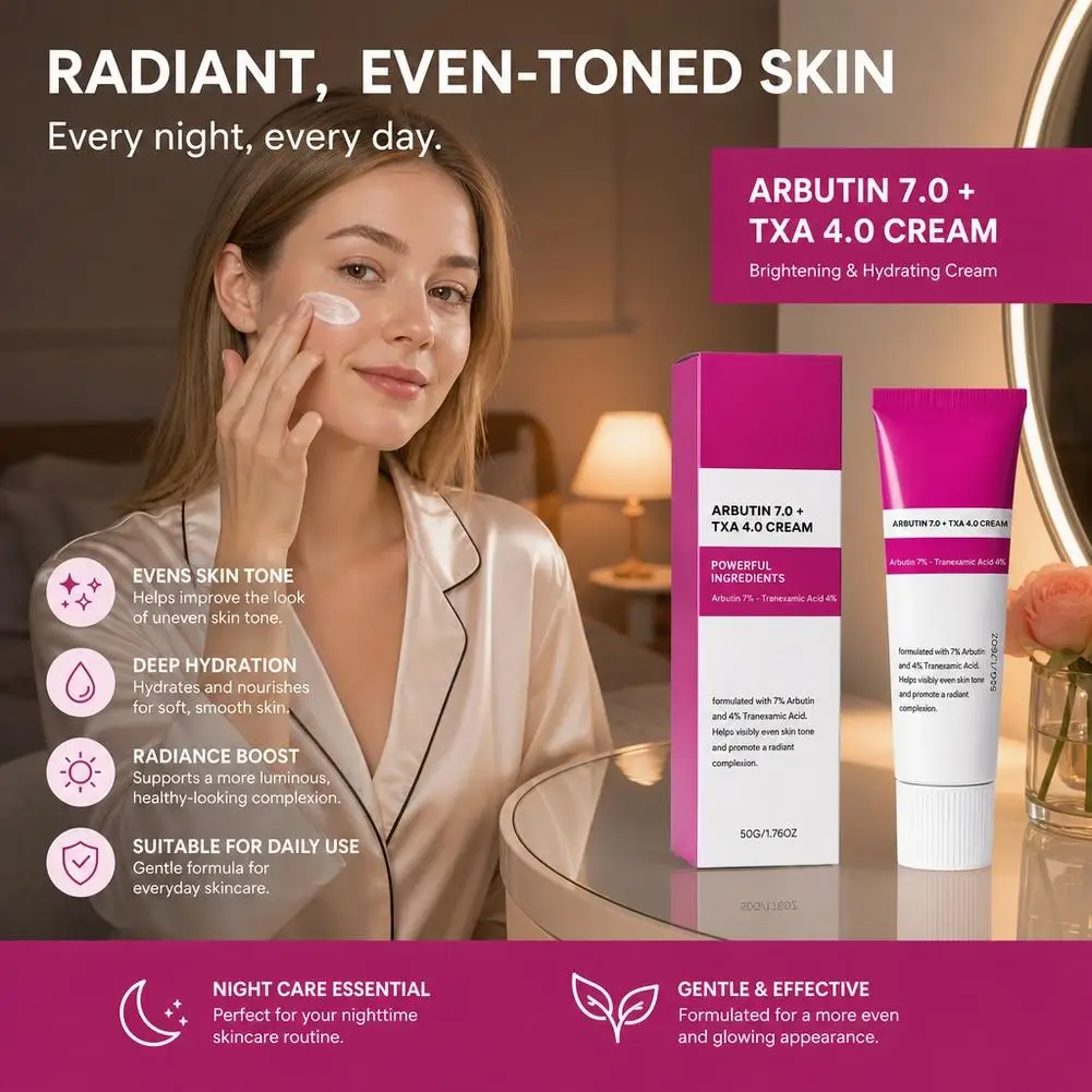 50g Arbutin face Cream Moistens And Moisturizes Facial Skin Cream Evens Skin Tone Removes Yellowing And Brightens Face Cream 1pc
