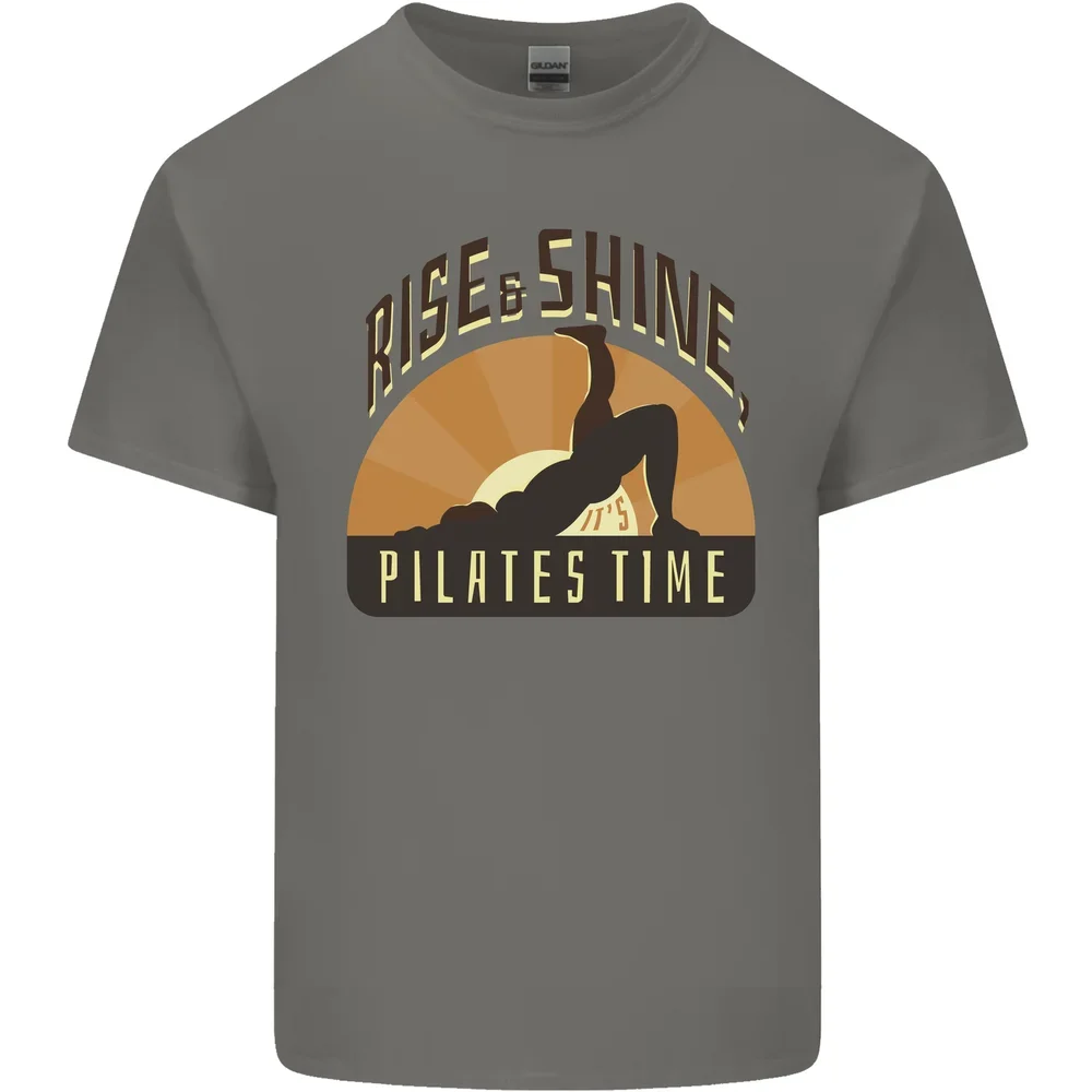 Yoga Rise and Shine Pilates Time T-shirt en coton pour homme, t-shirt drôle