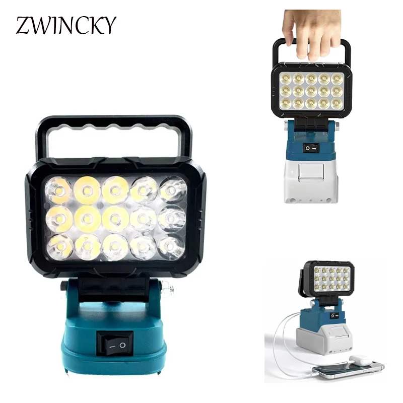 Led Light For Makita， Battery 18V Portable Spotlight Cordless Outdoor Work Fishing Handheld Emergency Tool Light No Battery