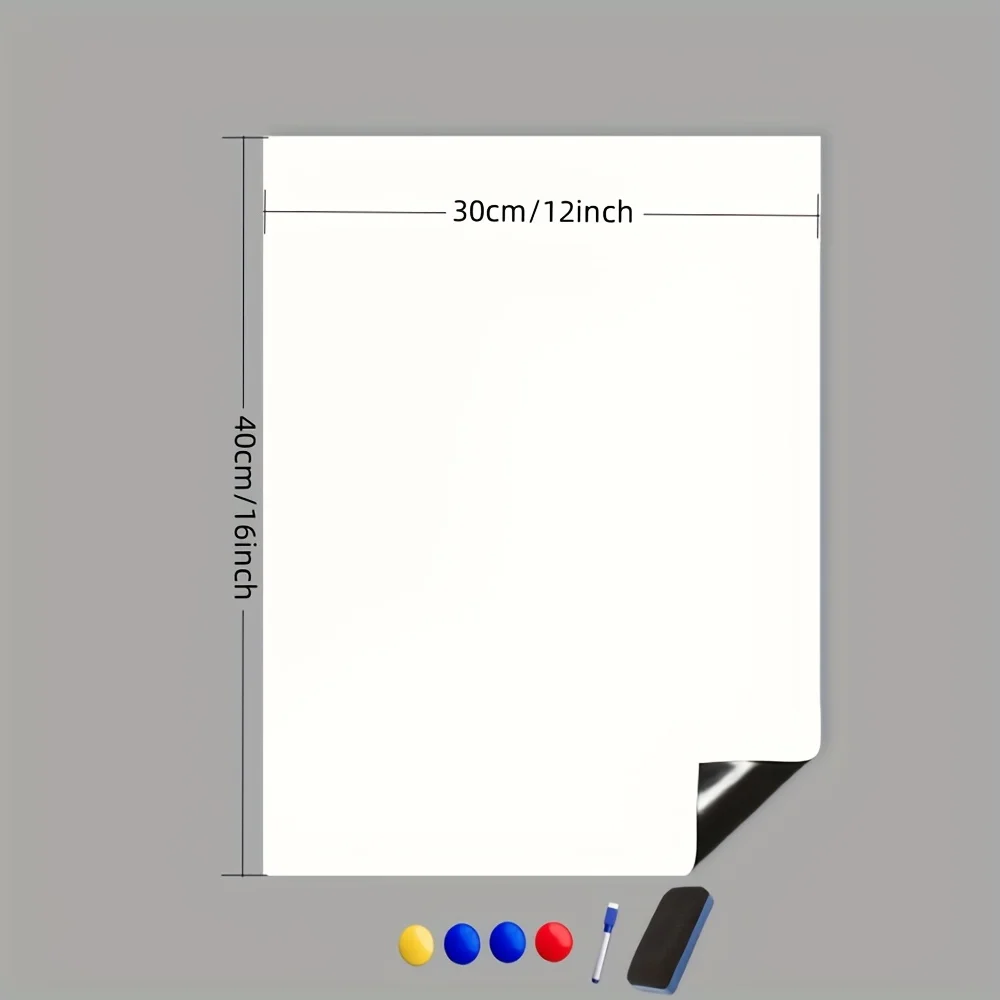 1 لفة من ورق جدران السبورة البيضاء المغناطيسي لغسالة الأطباق - ملصقات سبورة بيضاء ناعمة لتزيين المنزل والمكتب #3